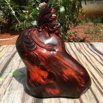 Lao Great Red Acid Branches Money Bag Children Generation Rich Wood Carved Black Floating Red Living Room Decoration Recruiting and Swaying Pieces of Toe Yellow Sandalwood