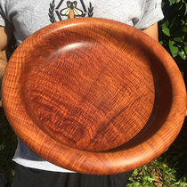 Burmese Rosewood Chinese Mahogany fruit plate tiger skin pattern water ripples whole wood treasure plate big fruit red sandalwood collection