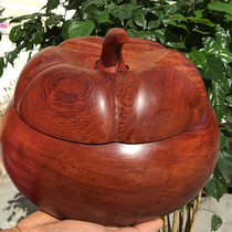 Mahogany mangosteen pumpkin type eight treasure jar Myanmar Rosewood storage tank big fruit red sandalwood jar 25cm candy box