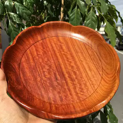 Mahogany small fruit plate Myanmar rosewood large fruit rosewood 20cm lace dried fruit melon seed candy plate solid wood