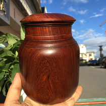 Mahogany tea jar Burmese Rosewood storage storage candy jar big fruit red sandalwood decoration General can real shot