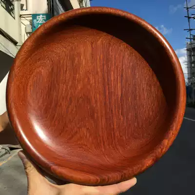 Mahogany dried fruit plate tray Burmese pear wooden big fruit red sandalwood retro Chinese Fruit Tea Cup home Creative