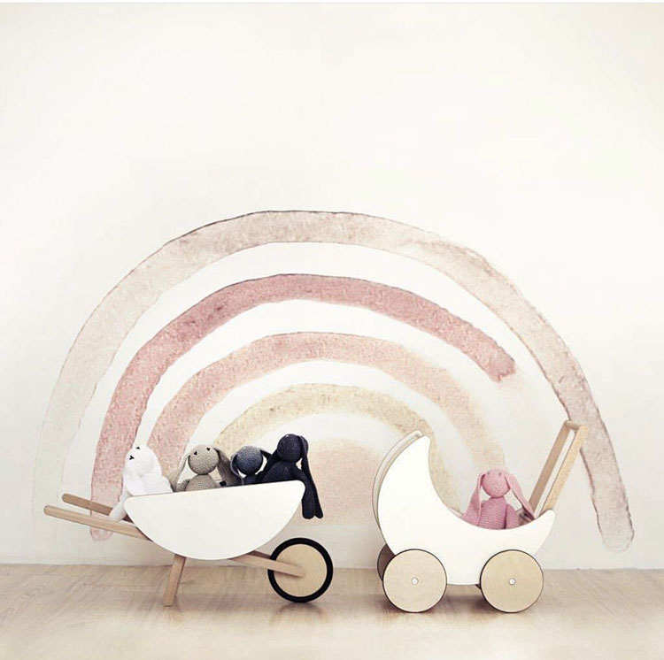 Nordic photography of family party moon photography small push walk baby's room decorated pet cat props