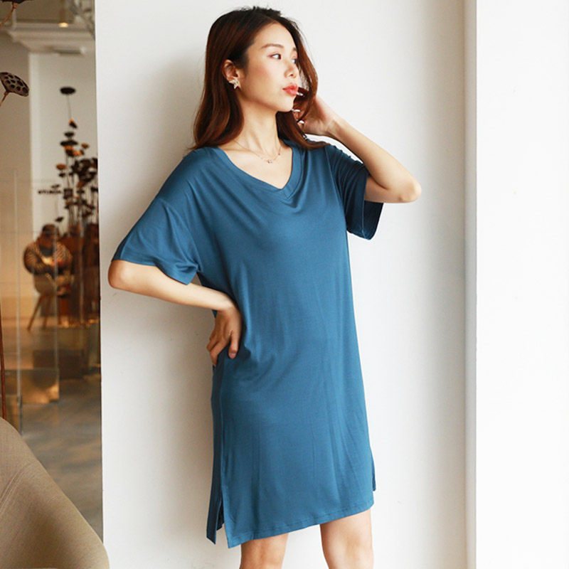 Modal nightdress women's high-end 2022 new thin cotton pajamas women's summer short-sleeved summer home clothes