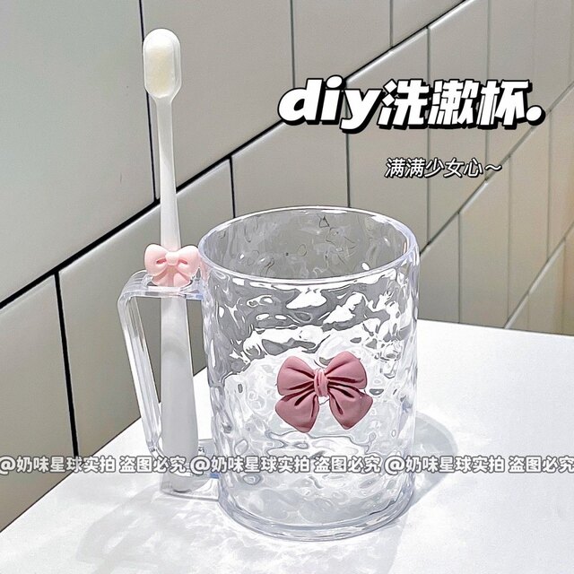 Ins transparent girl mood couple best friend storage wash cup toothbrush cup student dormitory brush cup mouth rinse cup