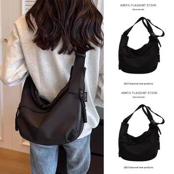 Oxford cloth versatile large-capacity crossbody travel crescent bag