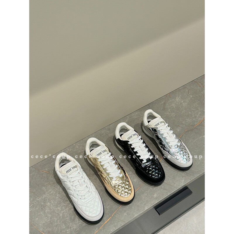 Cece'Coup Quality Upgrade! 02/11 New Product 25Ss Diamond-Patterned Casual Sports Tennis Shoes German Training Shoes Cece'Coup Quality Upgrade! 02/11 New Product 25Ss Diamond-Patterned Casual Sports Tennis Shoes German Training Shoes