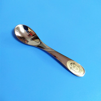 Thickened 304 stainless steel baby baby rice spoon Porridge spoon tableware Learn to eat training spoon Childrens spoon fork