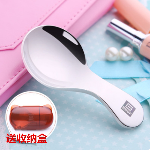 German 304 stainless steel children small baby cutlery portable short handle to take baby yourself to dinner training spoon