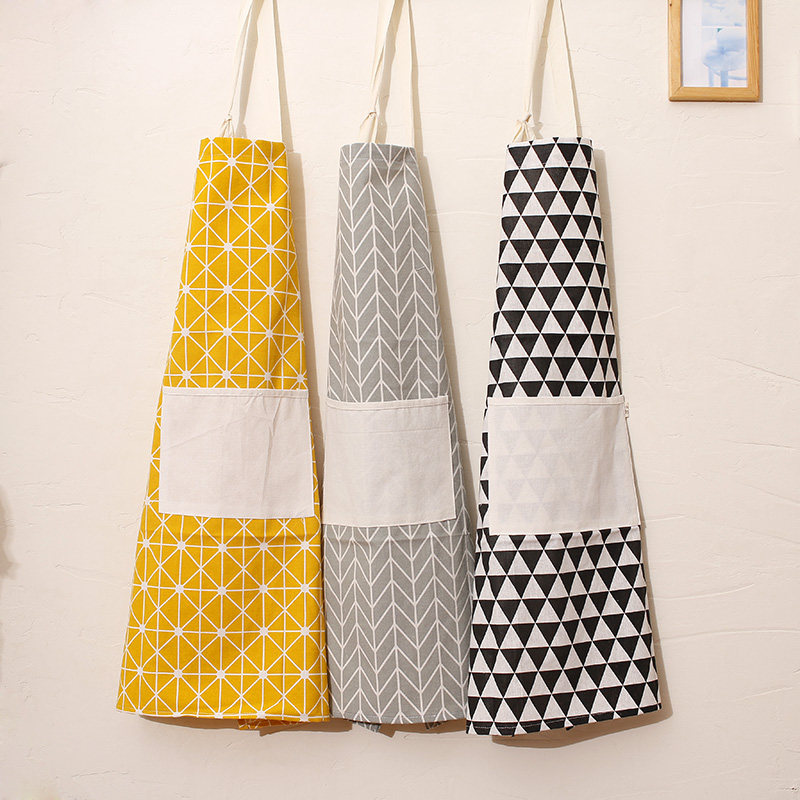 Day Faculty Cotton Hemp Apron brief Nordic Fashion anti-oil cooking Waistline Kitchen Adults Home Greaseproof Hood Clothing