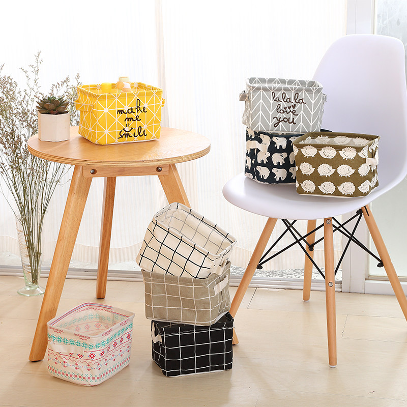 Desk Face Square square with Handle Debris containing box Needle line cloth art containing basket Cosmetic Storage Box