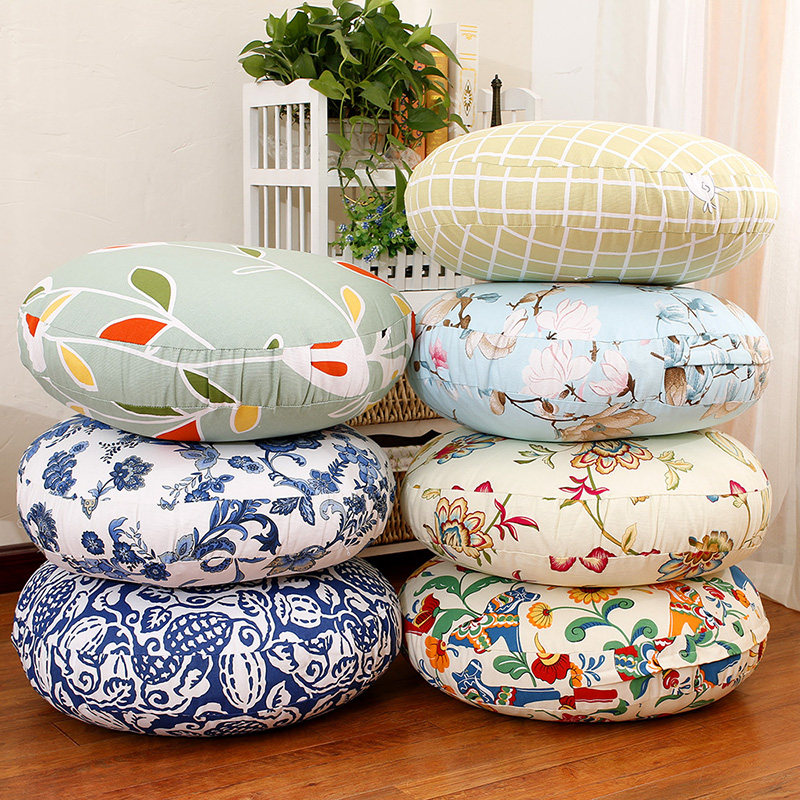 Removable Wash Thickened Bushel Cushion Student Rattan Chair Cushion Tatami Floating Window Mat Yoga Mat Office Round Back Cushion