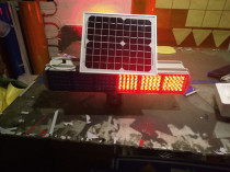 Double-sided LED solar 6 red and blue flash lights Construction lights Solar warning lights Highway flashing lights