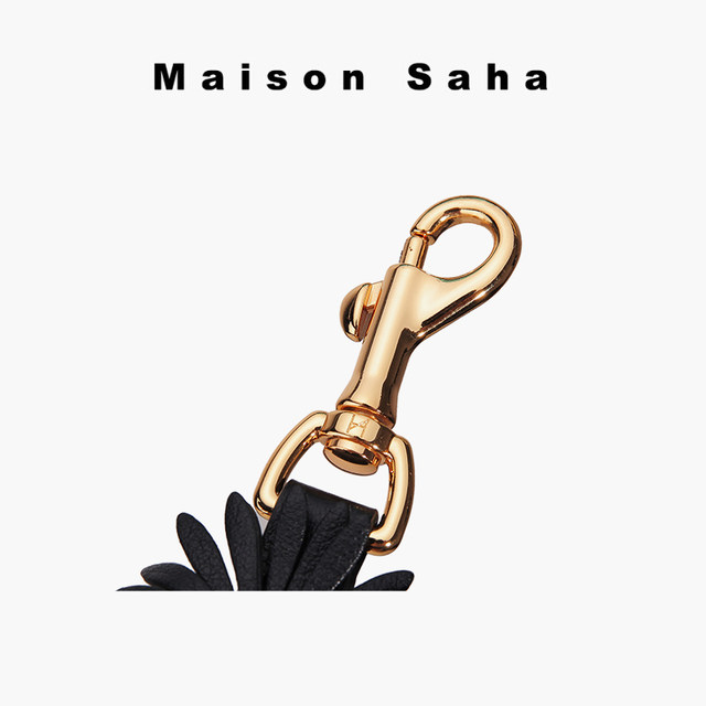 [ຂອງຂັວນ] Maison Saha Paris Night Shadow Series ໜັງແທ້ ດອກແຂມ ສາຍແຂນສັ້ນ ສາຍແຂນສັ້ນ