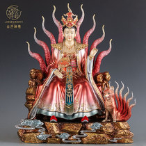 Taiwan craft 48 cm enamel copper nine tail fox like nine girls household with nine tail statue copper statue