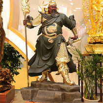 Taiwans large 2 8 m sticks of gold pure copper Kuan Kung bronze statue of Wucai Shenguan Two Lord Guan Gong statue at the mercy of the statue