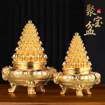 Gold sticker pure copper pot swing piece Capitality Living Office shop opening gift