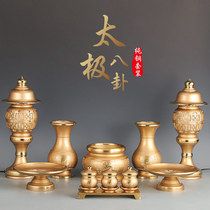 Taiwan Pure Copper Statue for a set of fragrance stove fruit plate for lampstands gossip gossip for gossip supplies for God supplies