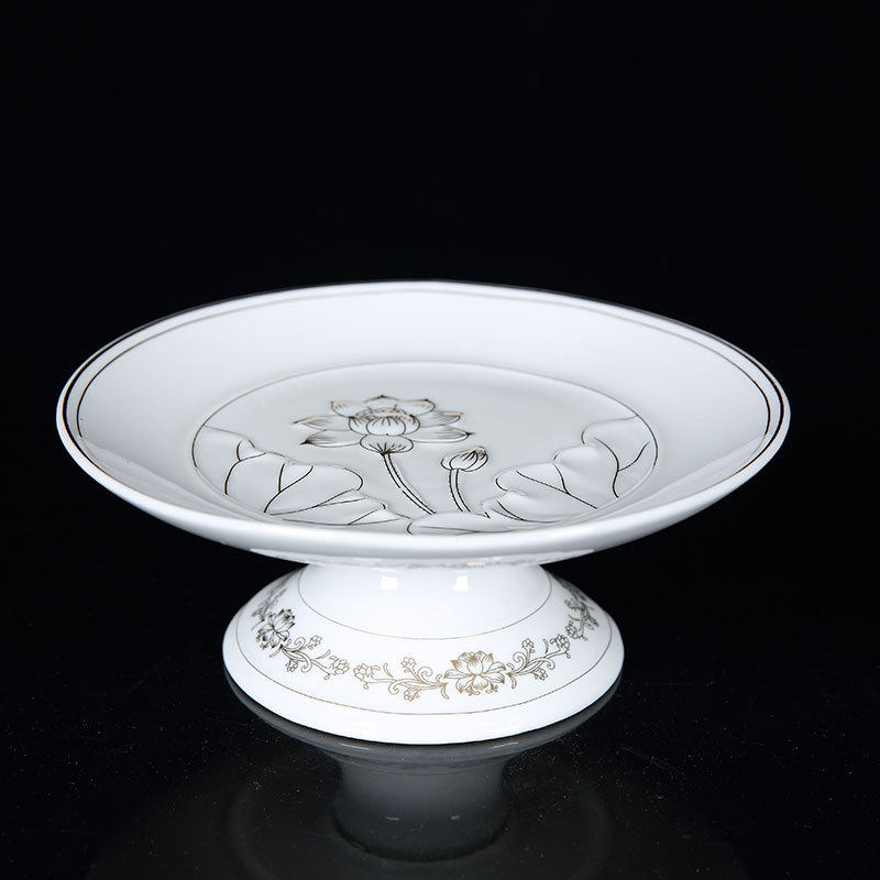 For fruit plate, ceramic fruit plate, lotus for plate Guanyin tribute plate, for home offering fruit plate decoration