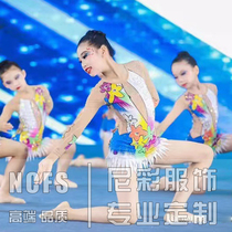 Childrens cheerleading costumes long-sleeved new girls cheerleading costumes dance costumes competition costumes