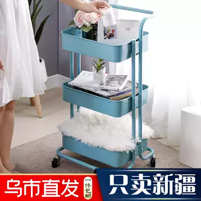 Xinjiang kitchen shelf Lasker trolley with wheels Mobile floor stand Powder room storage storage shelf