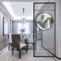 New Chinese entry living room glass iron screen partition Net red decoration hollow modern simple double-sided entrance wall