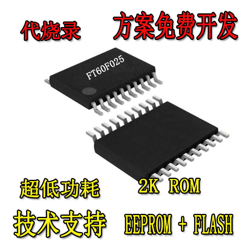 FT60F025 built-in eeprom resources compatible with pic comparator platform Crystal element tssop20