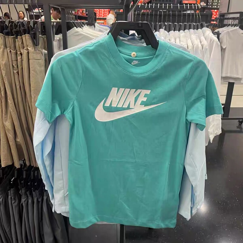 Jiajia Genuine Nike Nk Children's Unisex Pure Cotton Short-Sleeve T-Shirt Thin Summer Dv2579