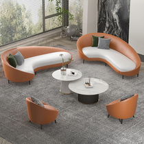 Nordic office clothing store beauty salon bar sales office wedding photo studio front desk reception curved office sofa