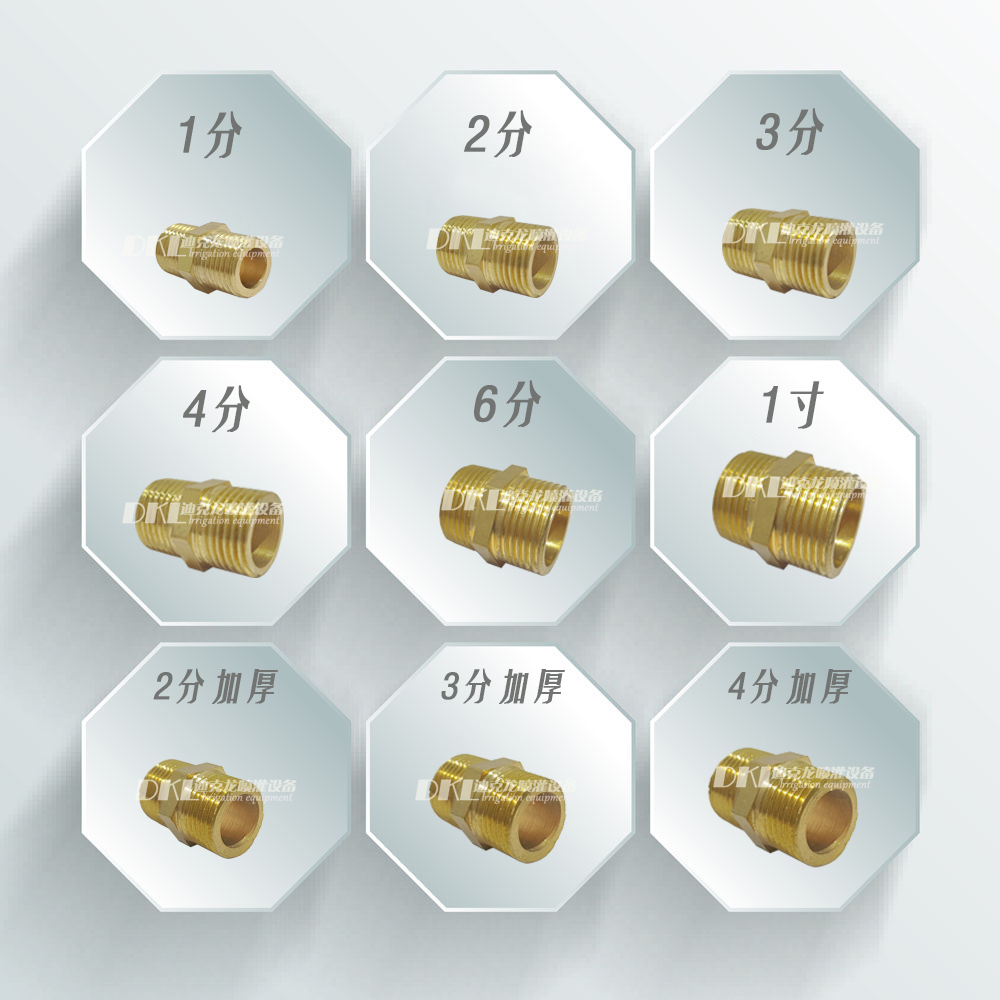 Copper outwire Direct external thread double male screw lengthened double outer silk joint 1 minute 2 points 4 3 points 6 points 1 inch thickened inner connection