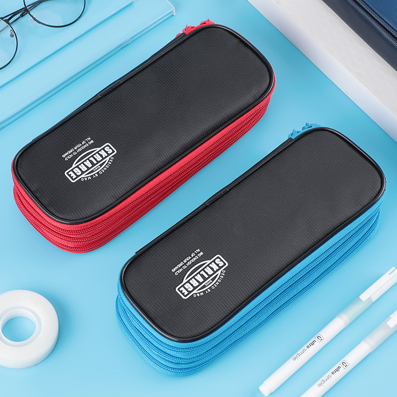 Student Pen Bag Female Brief Approximately Large Capacity Junior High School Students Han Edition Pen Bag Male Students With Creative Cornetto Function Writing Case Art Stationery Bag Stationery Containing Box Lead With Pen Insert Pen Bag Wholesale