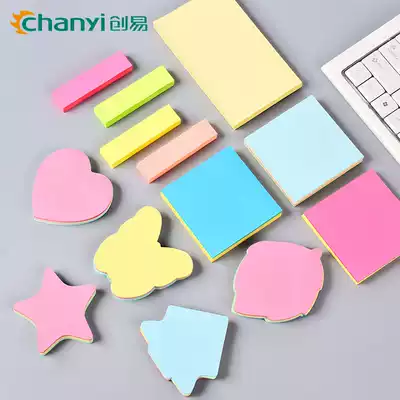 Easy Post Notes Self-adhesive Convenience Stickers Student Stationery Office Supplies Color Bar Index Stickers N Post hipster Notes Book