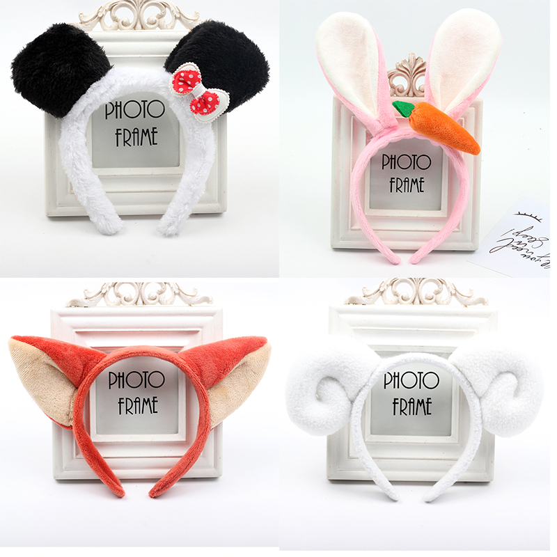 Tai mèo dễ thương headband rộng vành mặt hiển thị hoạt động gạc headband vương miện siêu dễ thương tai thỏ kẹp tóc hàn quốc