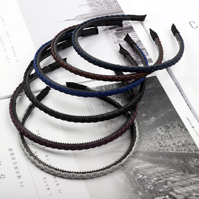 Phiên bản Hàn Quốc của da xoắn bằng da có răng bằng tay dệt bằng tay không trơn trượt headband tóc kẹp tóc phụ kiện kẹp tóc băng đô nữ