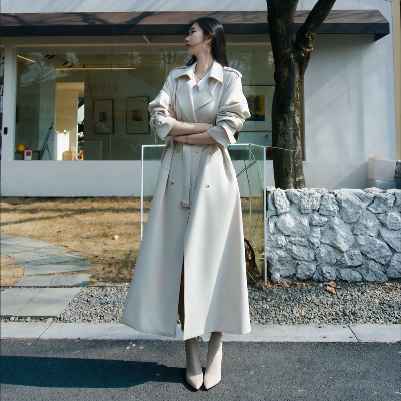Long Trench Coat for Tall Women, 2026 Early Autumn New Style, Very Stylish, Extra-Long Coat with a High-End Feel Long Trench Coat for Tall Women, 2026 Early Autumn New Style, Very Stylish, Extra-Long Coat with a High-End Feel
