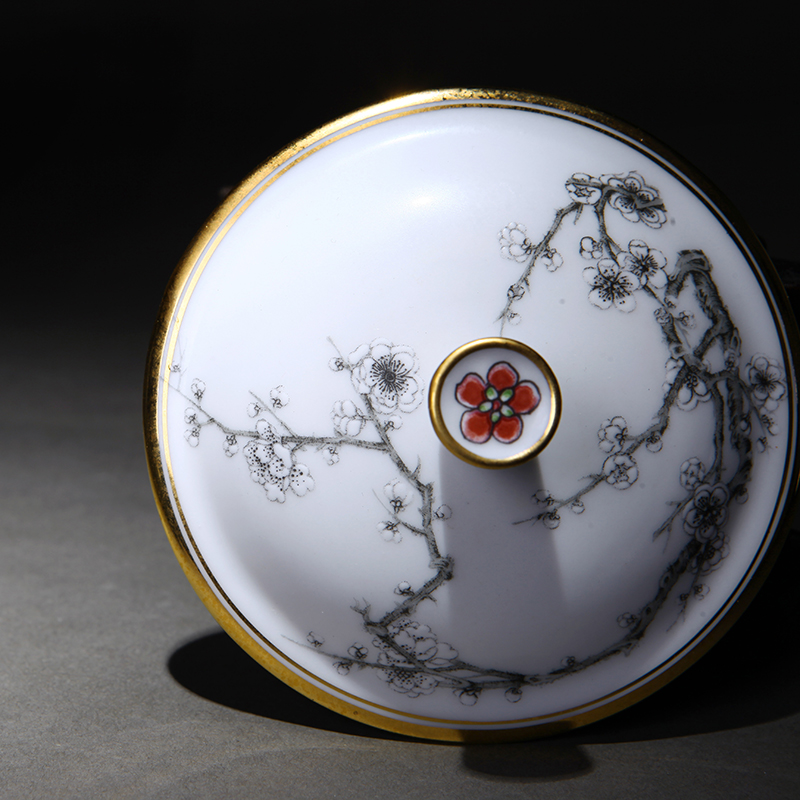 Red xin gold coloured drawing or pattern of jingdezhen ceramic ipads China tea cups with cover cup cup office and tea cups