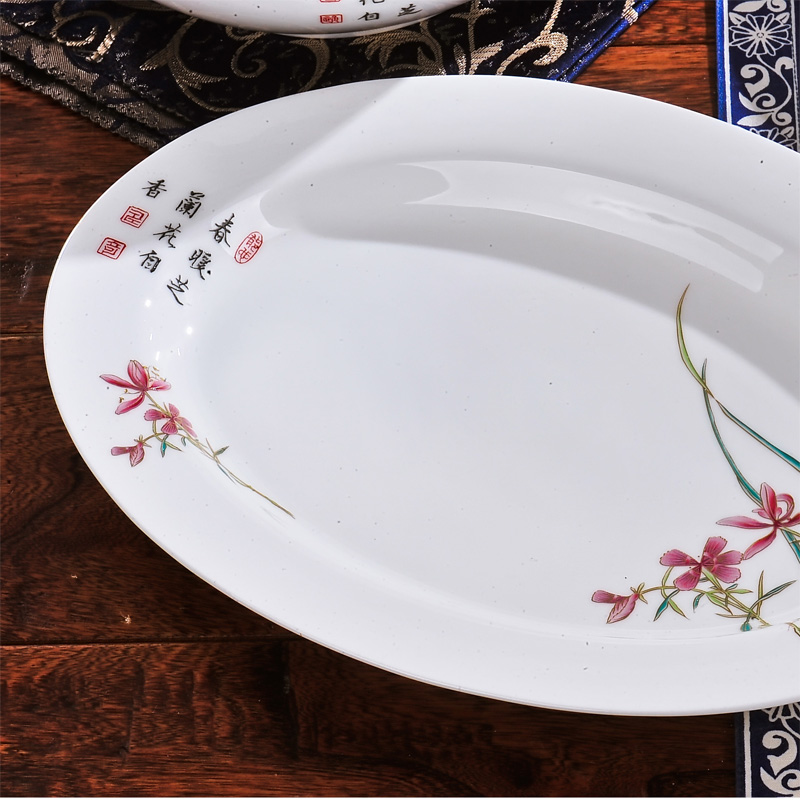 Red xin 56 head of jingdezhen ceramic tableware suit to use dishes Chinese porcelain tableware ceramic bowl classical dishes