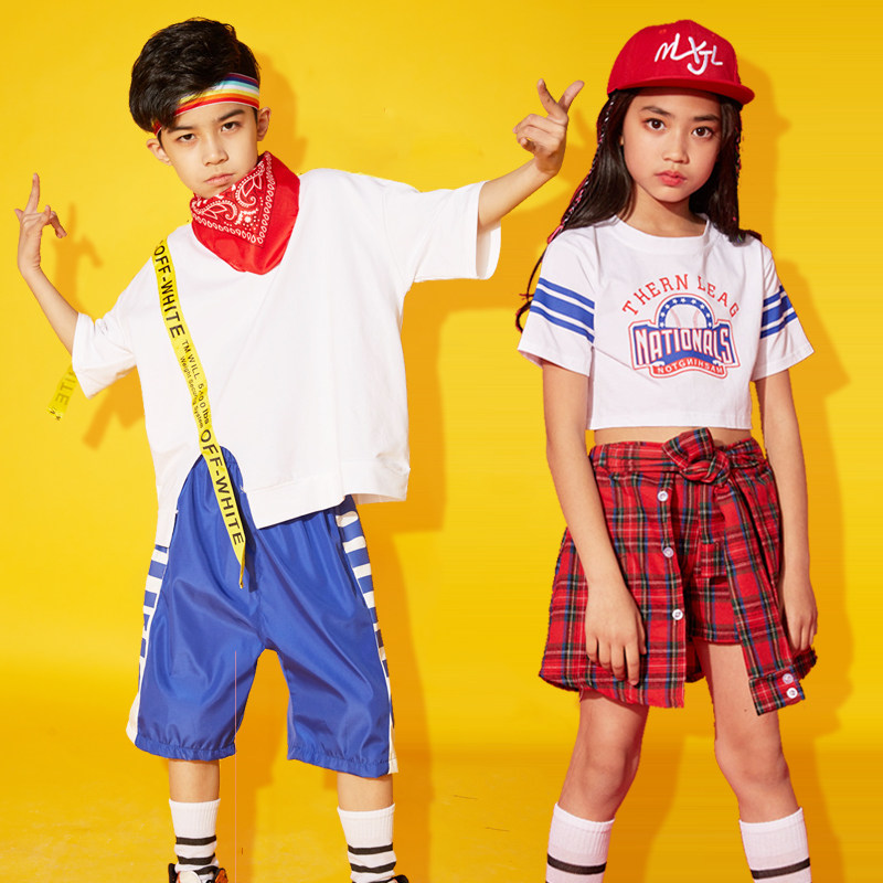 Children's hip-hop suits boys hip-hop handsome trendy girls hiphop performance costumes children's 61 dance clothes