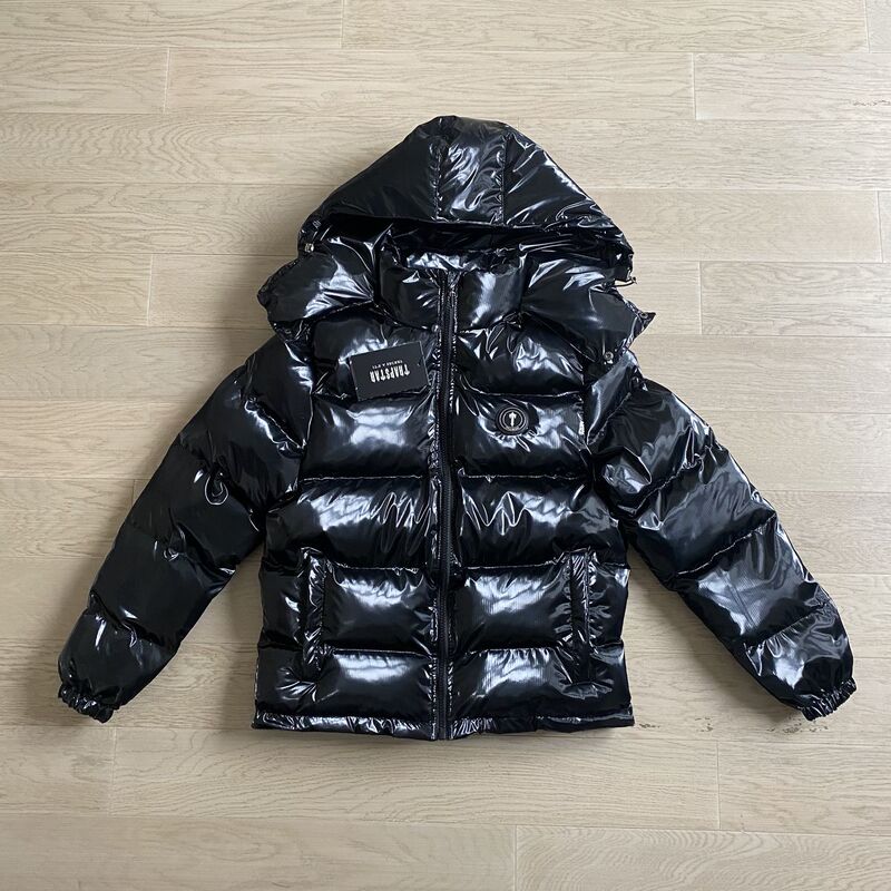 London Trapstar Shiny Men's down Cotton Jacket Top Quality Embroidered Jacket Drill