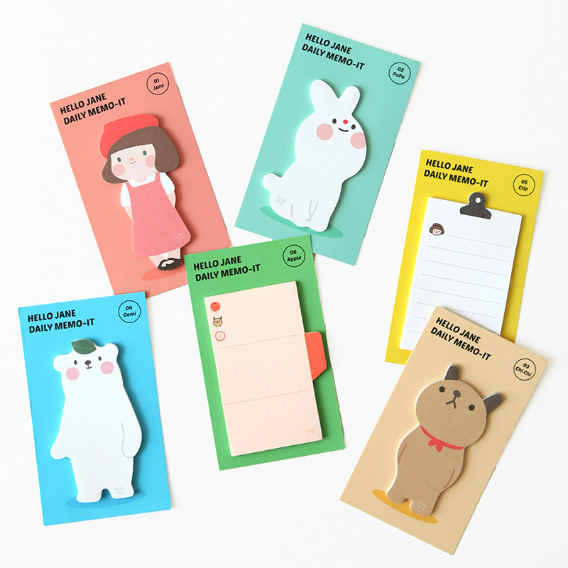 Korea imported stationery gracebell cute little girl cartoon white bear post-it note Post-it note N times paste 30 pieces