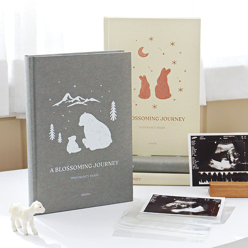 Korean Indigo Pregnancy Memory Book, Ultrasound Record Storage, Pregnancy Diary, Gift Box for Expectant Mothers