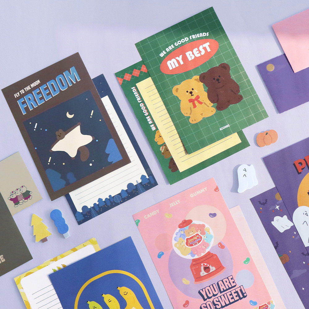 Korea iconic Small fresh Romantic Simple Couple Friends Classmates Confession Love Letter Stationery Envelope Sticker Set