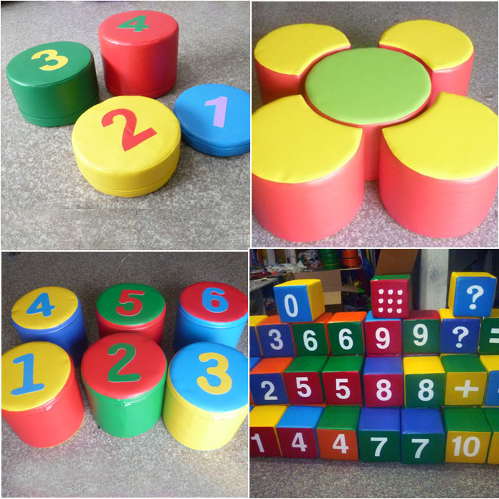 Manufacturers direct - selling kindergarten parent - child toys digital high - and - low bench children's soft digital round pile