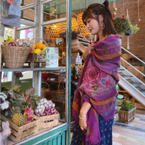 Violet design beautiful to crazy high-end hand embroidered wool scarf daily good shawl