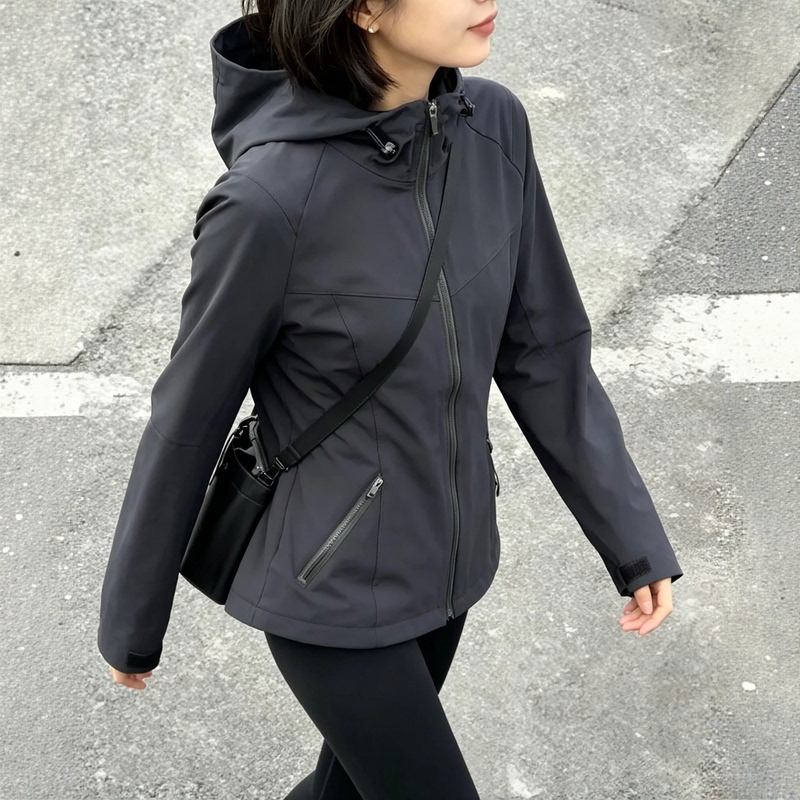 Softshell Jacket for Women, Water-Repellent, Breathable, Lightweight, Quick-Drying, Outdoor Jacket, Functional Slimming Sports Outdoor Casual Top