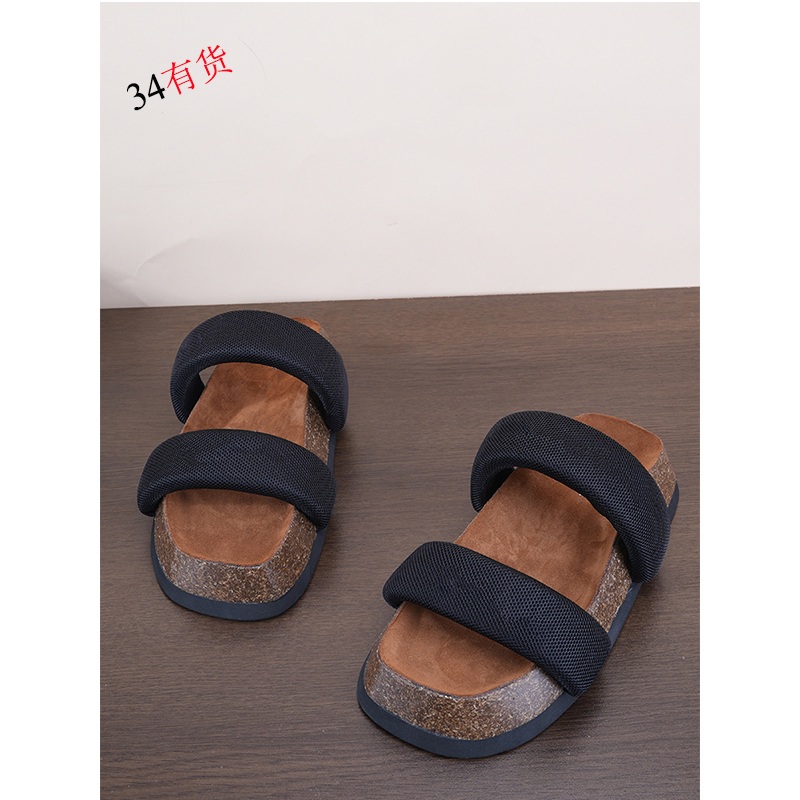 【Smiler】High-Quality Summer Aw Thick-Soled Non-Slip Height-Increasing Slip-On Sandals for Women, Beach Shoes with Wooden Soles