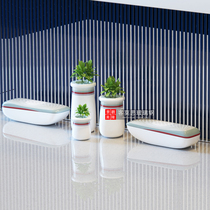 GRP Mall Chair Imitation Wood Grain Flowerpots Long Bench Beauty Chen Public Outdoor Combined Casual Landscape Sitting