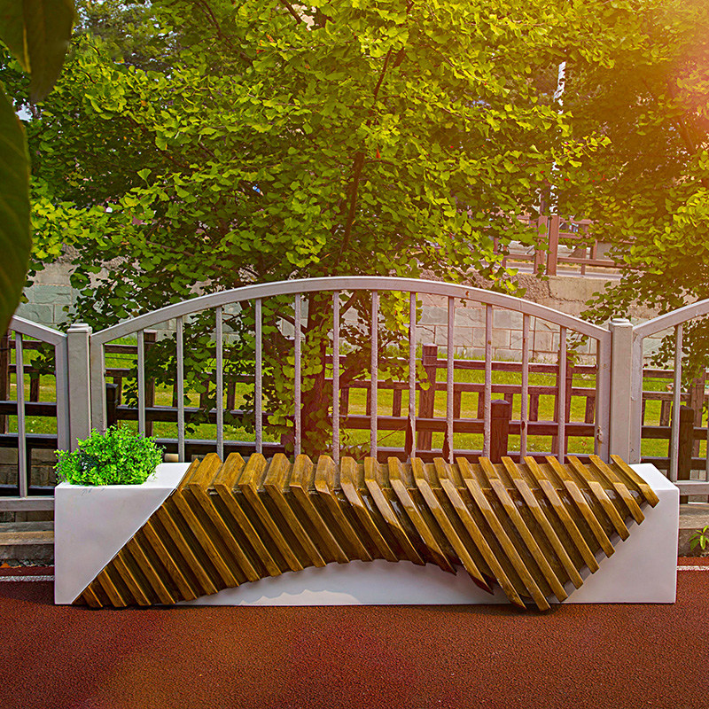 Creative Bone Chair Multi-Person FRP Steel Mall Leisure Square waiting for seats outdoor imitation wooden scenery stool