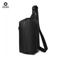 ozuko new mens chest bag student movement diagonal satchel usb waterproof oxford cloth man bag single shoulder bag