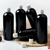 Черная пластиковая вместительная и большая бутылка, гель для душа, 1000 мл